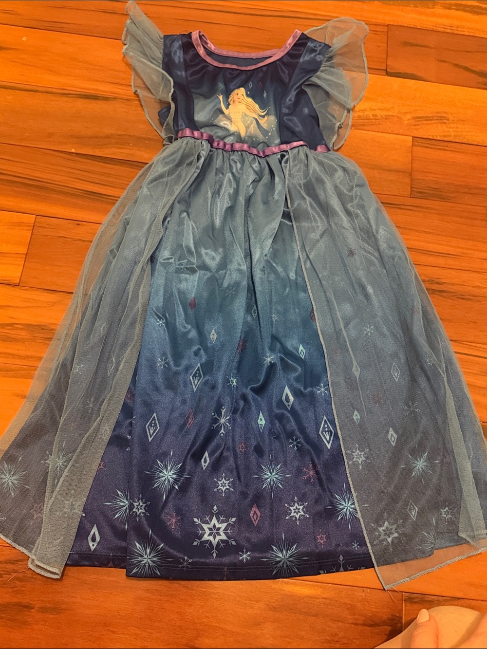 Disney Blue and Pink Mermaid Princess Nightgown with Sheer Tulle